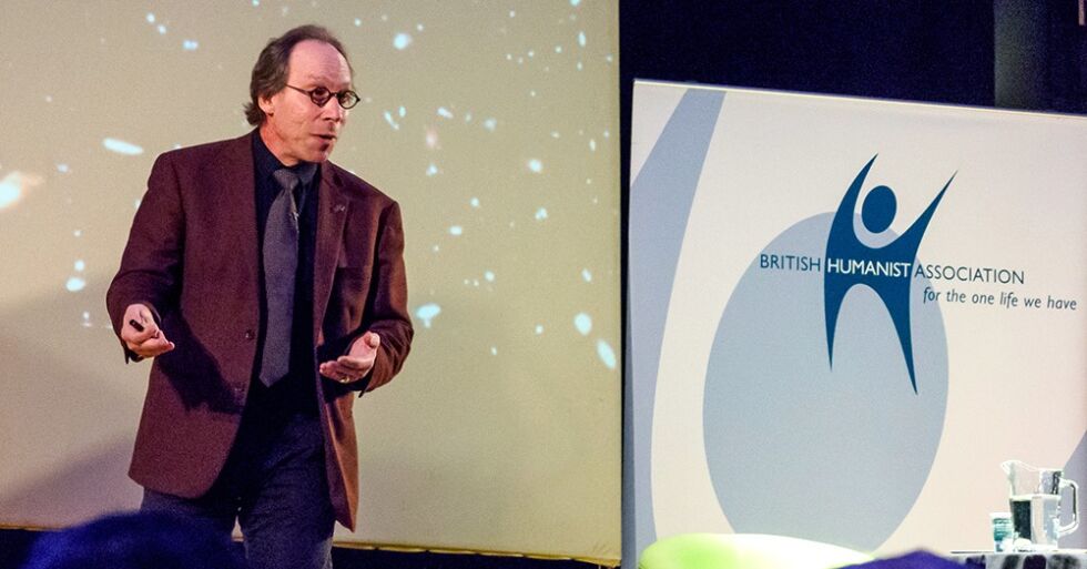 Lawrence Krauss under forelesningen han holdt for britiske humanister i London på Darwin-dagen i 2017.
 Foto: Paul Jenkins