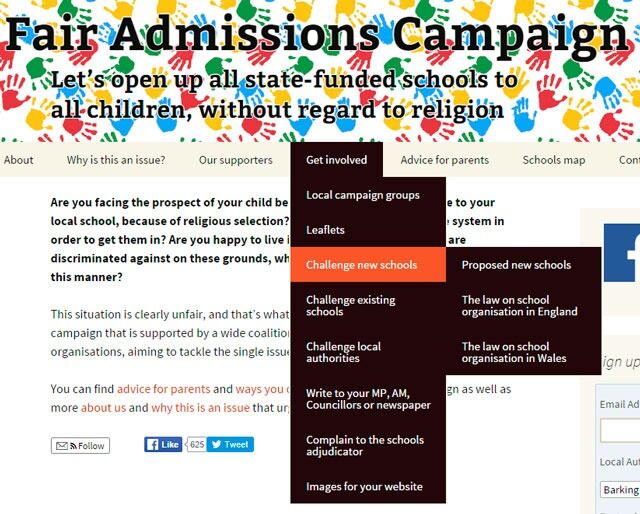 På Free admissions campaign oppfordres folk til å klage på skoler som diskriminerer etter religion ved opptak. 

Nå viser det seg at 87 prosent av de «sjikanøse» klagene fra British Humanist Association var berettigede.