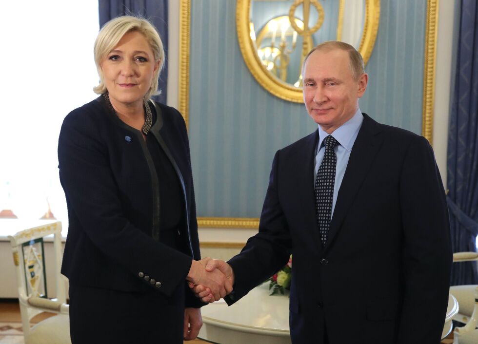 Vladmir Putin møter Marine Le Pen i Kreml, 24. mars 2017. Foto: Mikhail Klimentyev/NTB Scanpix.