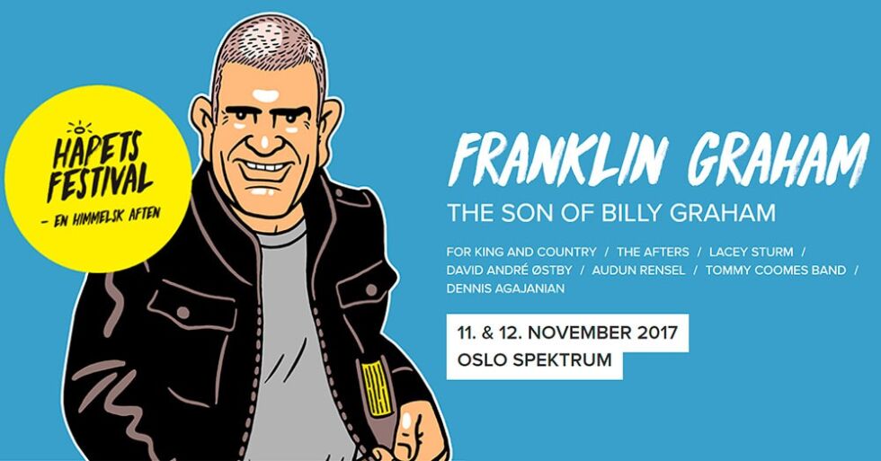 Franklin Graham holder tale på kontroversielt kristenstevne i Oslo Spektrum i helga.
 Foto: Fra arrangementets nettside
