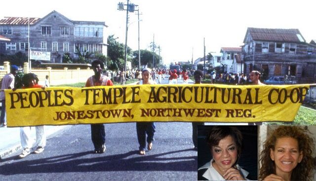 Her deltar medlemmer av Folkets Tempel i en parade i Guyanas hovedstad Georgetown i 1978. Få måneder senere drepte de sine egne barn og begikk kollektivt selvmord. Fritanke.no har snakket med to av de som overlevde (innfelt).
 Foto: Peoples Temple / Jonestown Gallery
