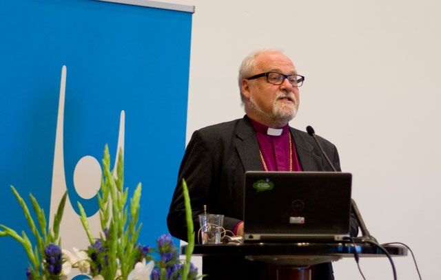 Biskop Atle Sommerfeldt på landskonferanse i Human-Etisk Forbund på lørdag.
 Foto: Dan-Raoul Husebø Miranda