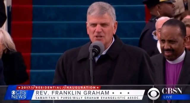 Franklin Graham var en av seks kristne ledere som holdt tale under Donald Trumps innvielsesseremoni i januar.