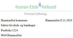 HEFs fylkeslag i Finnmark har nå sendt et brev til Hammerfest kommune der de protesterer på den nye linja til byens barnehager.