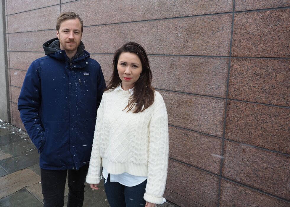 Fotograf Martin Slottemo Lyngstad og journalist June Marie Westerveld møtte Fri tanke på en snørik dag i Oslo.
 Foto: Even Gran