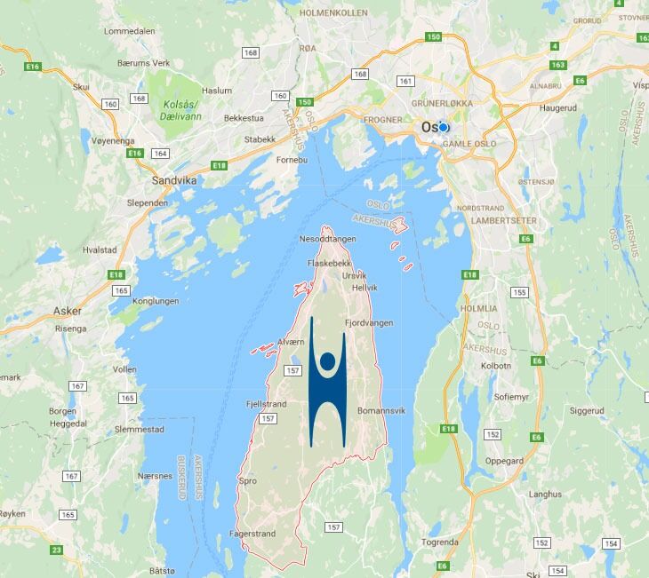 I dette området finner du seks av de ti norske kommunene med høyest HEF-andel. Nesodden i midten.