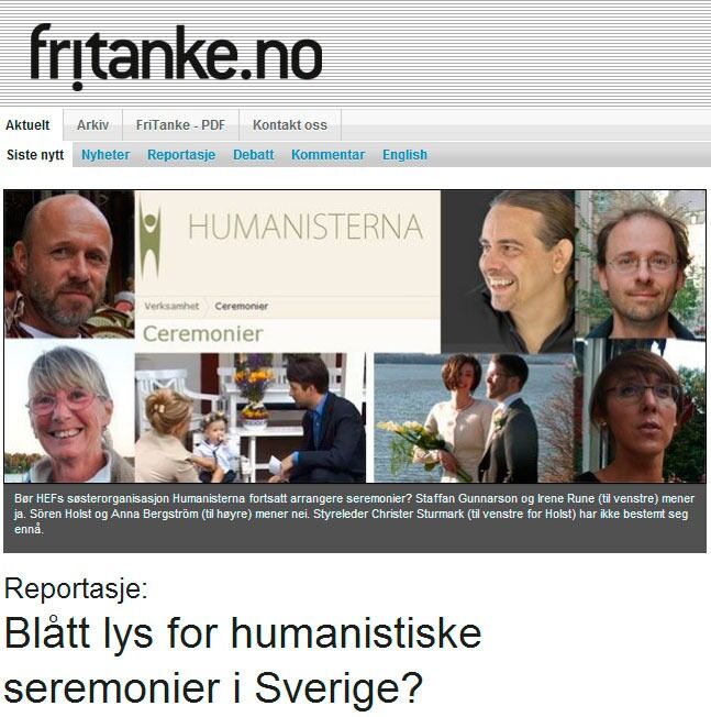 Fritanke.no hadde en lang reportasje fra Human-Etisk Forbunds søsterorganisasjon i Sverige i oktober i fjor. Nå er saken landet.