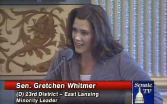 Senator Gretchen Whitmer (D) filleristet republikanernes forsøk på å lage et unntak for mobbing basert på religiøse og moralske overbevisninger.