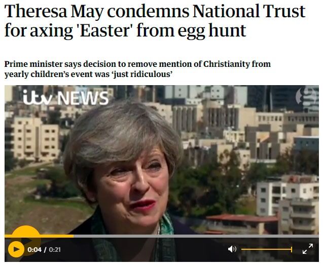 Statsminister Theresa May hadde klare synspunkter på hva som bør stå på Cadburys sjokoladeegg, da hun ble spurt av ITV.