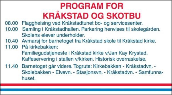 Fortsatt gudstjeneste midt i 17-mai-toget på Kråkstad