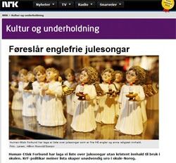 HEF "foreslår englefrie julesongar" melder NRK.