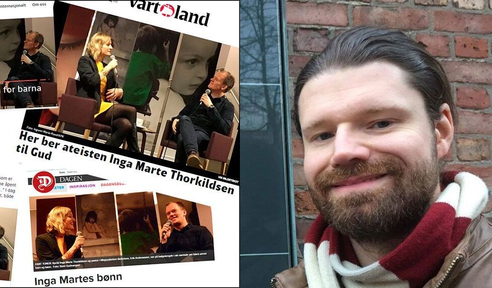 Nestleder i Humanistisk Ungdom, Øistein Sommerfeldt Lysne, er paff over at Hedningsamfunnet - ved leder Morten Guldberg (bildet) - bruker tid på å kritisere at en ateist ber en bønn.