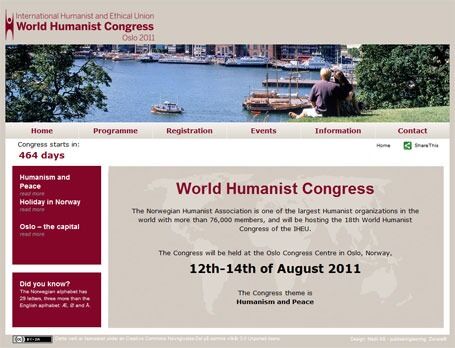 På denne nettsida kan du lese mer om IHEUs 18. internasjonale humanistkongress.
