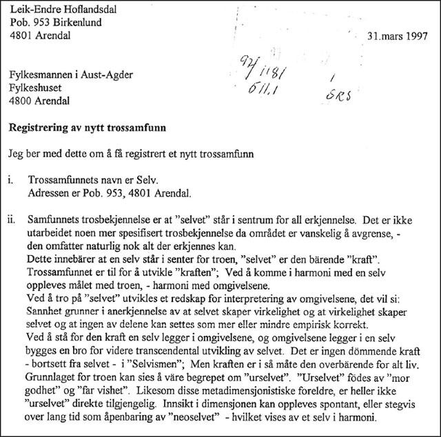 Da Sosialhumanistene ble grunnlagt i 1997 var det for å fremme transcendental utvikling av "urselvet" med dets metadimensjonalistiske foreldre "mor godhet" og "far vishet". Målet var åpenbaringen av det harmoniske "neoselvet". Les hele søknaden og godkjenningsbrevet her.