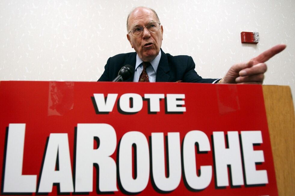 Lyndon LaRouche i 2004, under den siste valgkampen der han prøvde å bli demokratisk presidentkandidat.
 Foto: NTB Scanpix