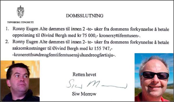 Ronny Alte tapte mot Øivind Bergh