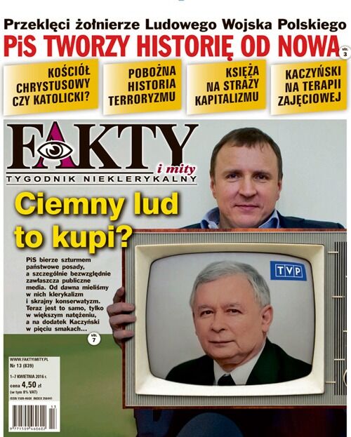 Omslaget på siste utgave av det polske religionskritiske magasinet Fakty i Mity.