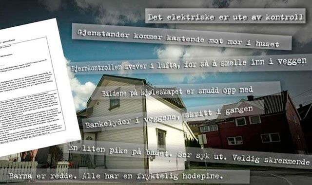 Disse påstandene spredte TVNorge om et hus i Drammen søndag 15. juni. Huseieren fortviler.
 Foto: Faksimile fra Åndenes makt
