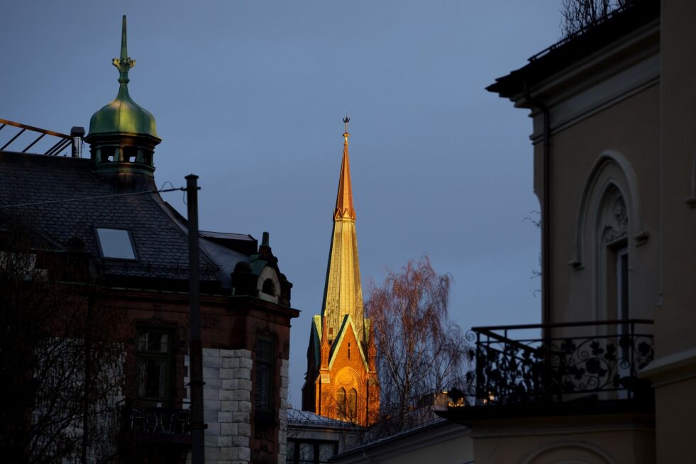 Det var i Oslo bispedømme, som omfatter Oslo, Asker og Bærum, hvor det var flest utmeldinger i 2019. Her er Uranienborg kirke i Oslo.
 Foto: Håkon Mosvold Larsen/NTB scanpix