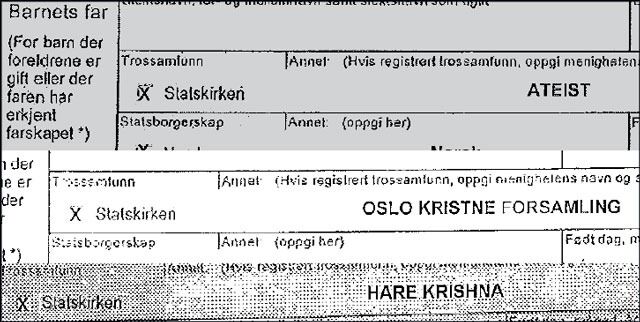 Britt Holmeide i Den norske kirke hadde tre opplagt feilutfylte skjema liggende på kontoret sitt da Fritanke.no ringte. Se skjemaene her. Vi har anonymisert dem.