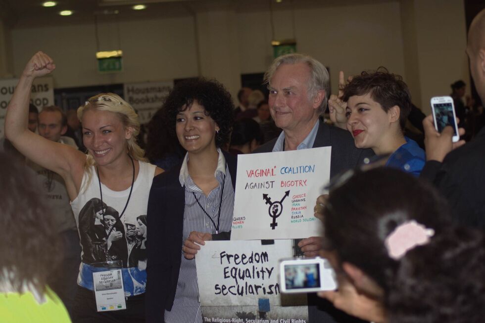 Konferansen hadde fått økonomisk støtte fra blant annet Richard Dawkins Foundation. Richard Dawkins var selv til stede.
 Foto: Secular Conference 2014