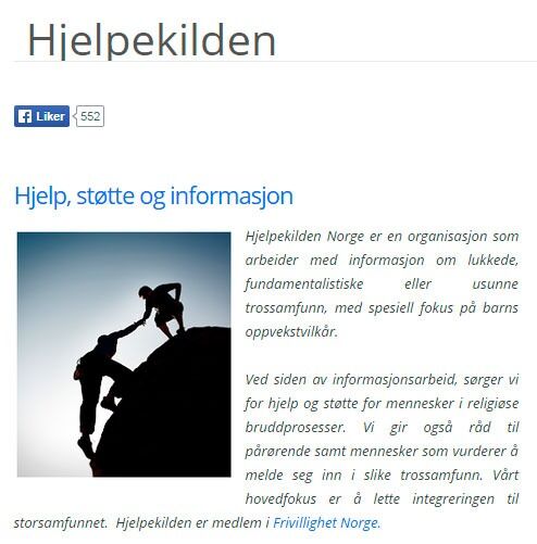 Hjelpekilden er en norsk organisasjon som tilbyr en del av de samme tjenestene som Recovering from Religion.