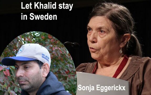 IHEU-president Sonja Eggerickx har engasjert seg for at den pakistanske ateisten og islamkritikeren Khalid Saeed ikke skal sendes tilbake til en svært usikker framtid i hjemlandet.