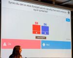 Svar på Kahoot-undersøkelse om bioteknologi på HEFs landskonferanse 2018 Foto: Even Gran