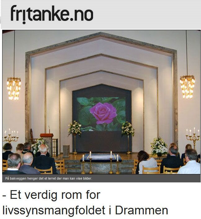 Drammen kommune har allerede et livssynsnøytralt seremonirom som ble innviet i mai 2010. Rådmannen foreslår i utredningen at flere kirker og religiøse bygninger bør planlegges slik at det blir mulig med sambruk.