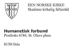 Svarbrevet fra Skedsmo kirkelige fellesrådavviser kontant klagen fra Human-Etisk Forbund.