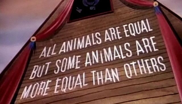 – Noen dyr ønsker være likere enn de andre, konstaterer medlem i Stålsett-utvalget Andreas Hompland, når han får se forslaget Kirkerådet jobber med. Bildet er fra Disney-filmen Animal Farm (1954) basert på boka til George Orwell.