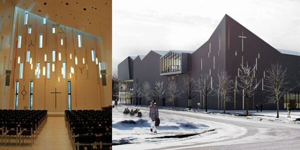 Nytt kulturhus med kors både inni og utenpå