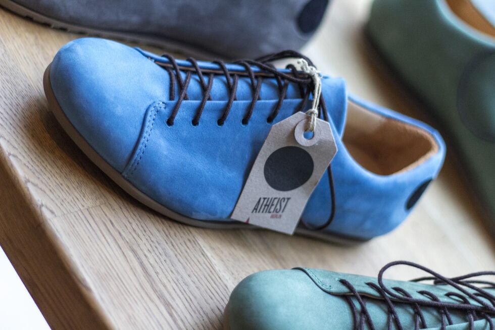 «Atheist Shoes» – ein sko for hipsterar eller ateistar, eller faktisk hipsterateistar?
 Foto: Dan-Raoul Husebø Miranda