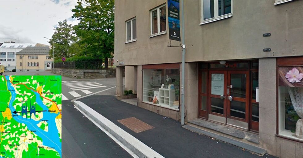 Fra nyttår skal ikke Human-Etisk Forbund etter planen ha noe betjent kontor i Grønnegata 63 på Hamar, der forbundet har holdt til i flere tiår.
 Foto: Google street view