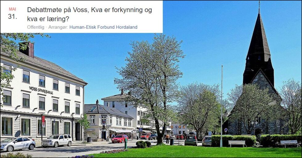 På torsdag blir det debatt om skole og kirke på Voss.
 Foto: Wikipedia commons@Odd Roar Aalborg