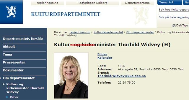 Etter nyttår skal ikke Thorhild Widvey være kirkeminister lenger. Da skal hun bare være kulturminister.