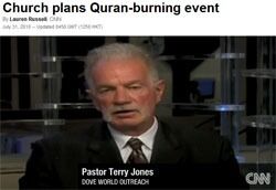 Terry Jones sier at "muslimer er velkommen til USA" men vil altså likevel brenne Koranen. Han frykter at USA vil "ende opp som Europa" hvis de ikke gjør noe snart. Se CNN-innslaget.