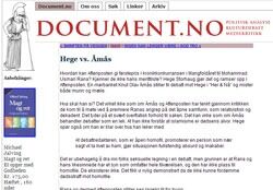 Det er under et innlegg på Document.no om en NRK-debatt mellom Hege Storhaug og Knut Olav Åmås at diskusjonen om HEF utvikler seg.
