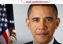 Barack Obama er den første amerikanske presidenten som har inkludert ikke-troende i sin tiltredelsestale.