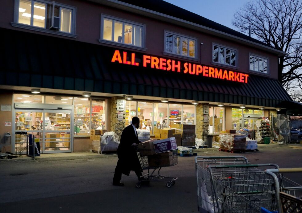 Supermarkedene i Rockland er blant stedene som det nå er forbudt for uvaksinerte mindreårige å oppsøke.
 Foto: Julie Jacobson / AP / NTB scanpix