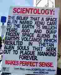 Historien om Xenu står sentralt i de internasjonale protestene mot scientologikirken.
