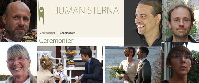 Bør HEFs søsterorganisasjon Humanisterna fortsatt arrangere seremonier? Staffan Gunnarson og Irene Rune (til venstre) mener ja. Sören Holst og Anna Bergström (til høyre) mener nei. Styreleder Christer Sturmark (til venstre for Holst) har ikke bestemt seg ennå.