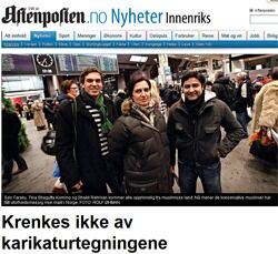 Sylo Taraku, Tina Shagufta Kornmo og Shakil Rehman fra Nettverket LIM blir ikke krenket av de danske karikaturtegningene.