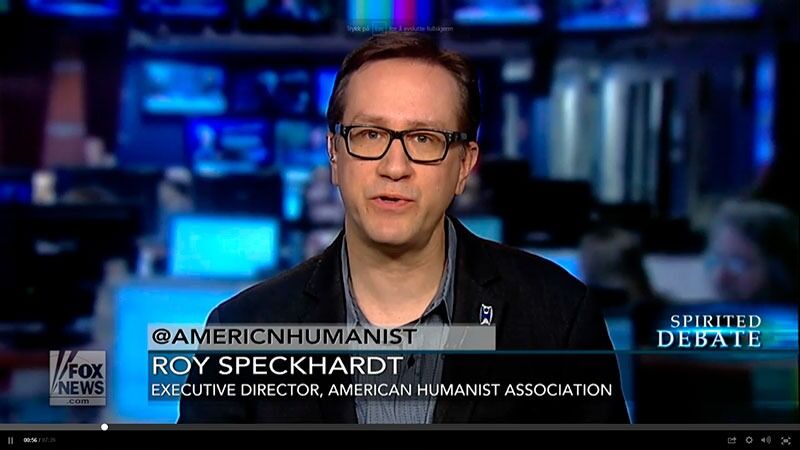 Roy Speckhardt fra American Humanist Association var i debatt om saken på Fox News på mandag.