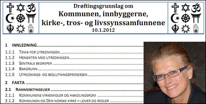 Kommunaldirektør i Drammen kommune, Kari Høyer, mener høringsgrunnlaget de har sendt ut, er et forsøk på å likestille alle tros- og livssynssamfunn i byen.