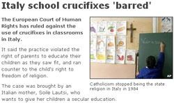 Italienerne får ikke lenger lov til å henge krusifikser i klasserommene sine. Les mer hos BBC.