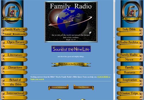 Slik ser hjemmesida til Family Radio ut i dag. Alle referanser til dommedag er fjernet.