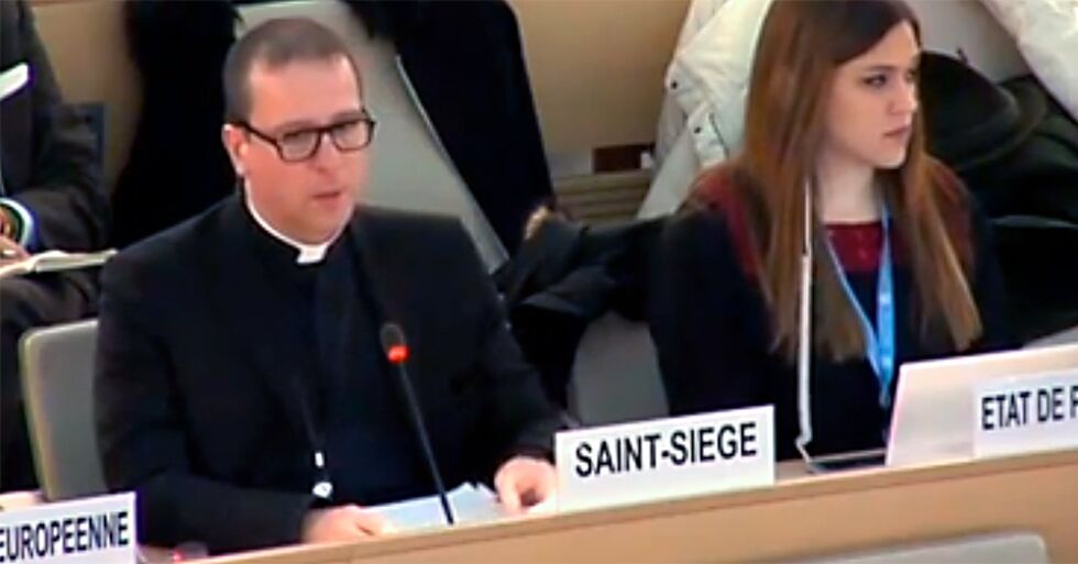 Representanten fra Vatikanstaten i FNs menneskerettighetsråd, Ivan Jurkovic, mente det bare er friheten til religion som er beskyttet, ikke friheten fra religion.
 Foto: FN - Geneve