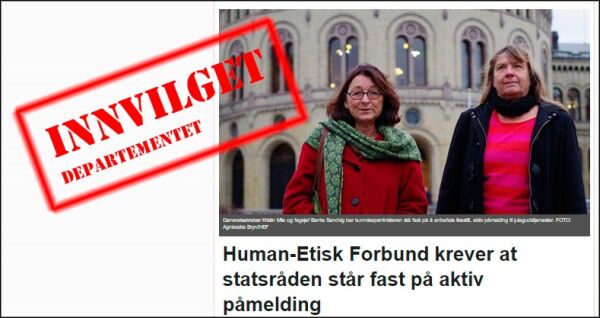 Departementet går imot kirken og står fast på aktiv påmelding