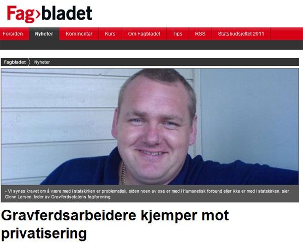 Glenn Larsen ble intervjuet om saken av Fagbladet.no den 6. september.